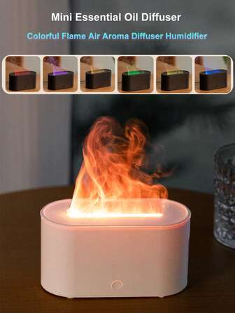 130ml Colorful Flame Air Aroma Diffuser Humidifier,Mini Ultrasonic Essential Oil Diffuser With Aromatherapy,No Water Intelligent Power Off,Noiseless Essential Oil Diffuser For Home Bedroom Office,Yoga,Aromatherapy Diffusers Mist Maker Fragrance Essential Oil Aroma