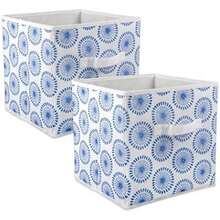 DII CAMZ35079 Papeleras de almacenamiento de tela plegables para guardería, oficinas, hogar, contenedores hechos para adaptarse a organizadores de cubos estándar, pequeños: 28 x 28 x 28 cm, Starburst Blueberry(Azul (Arándano)) - Multicolor - Ver 1