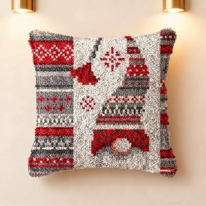 Adult Crochet Dwarf DIY Kit, 17-Inch Pre-Printed Pattern, Cross Stitch Pillow Set 43x43cm, Beginner Friendly, Home Sofa Decor Craft Pillowcase, Simple And Easy Crochet Kit