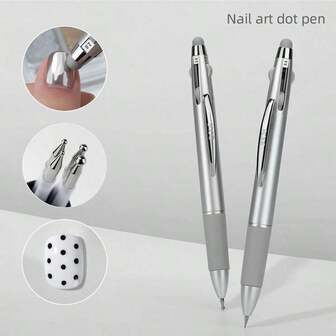 Four In One Nail Art Point And Color Pen, Integrating Wave Point Pen, Flower Painting Pen, And Rhinestone Point Drill, With A Soft Silicone Sponge Head, Room Supplies