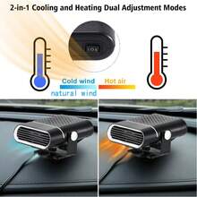 Dazone Portable Car Heater Electric Heating Fan Defogger Defroster Demister Cooler 12V 150W  Electric Car Heater & Defroster Rapid Heating Cooling Fan For Vehicle - Black - View 4