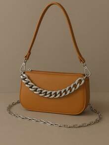 Sarinha Bag With 2 Handles And 1 Plastic Hardware - Camel - View 3