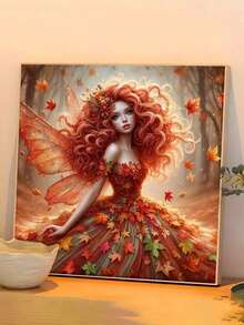 Juego de pintura de diamantes 5D de una hermosa chica, obra de arte redonda de diamantes completos exquisita, perfecta para la decoración del hogar en dormitorios, estudios y baños, y un gran regalo para fiestas como el Día de Acción de Gracias y el Día de San Valentín.