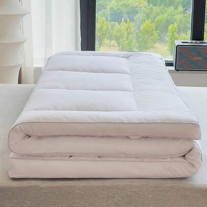 Extra Thick & Warm Mattress Pad - Feather Filled, Can Replace Pillow Topper, Gusset Box Design, Fits 8-21 Inch Deep Pockets, Plush & Supportive, Hotel Quality, White, Blue, Gray, Great For Halloween, Christmas, Everyday Holiday Gifts!