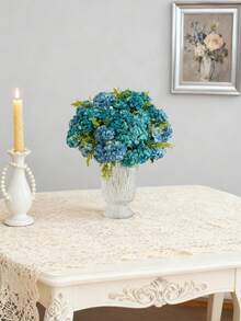 1pc Artificial Hydrangea Flower With Leaves And Vines, Hydrangea Bouquet, Suitable For Bride And Bridesmaid, Wedding Party And Home Tabletop Decor, DIY Centerpiece, Artificial Plant, Spring Floral, Applicable For Spring Decor, Home Decor, Wedding Decor, Room Decor, Bedroom Accessories, Living Room Decor, Party Decor, Wall Decor, House Decor, Vase Outdoor Garden Decoration - Blue - View 10