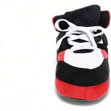 Happy Feet Mens and Womens Standard Sneaker Slippers - Rojo, negro y blanco - Ver 4