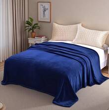 Cobijas Mantas de cama frazada Matrimoniales ,cuatro estaciones  capucha franela cálido para casa cobijas frazadas calientitas  fresca la ropa de cama cobertor king size  microfibra cobertores para borrega cobijas Matrimonial ultrasuave individual, decoracion hogar  laila  Ligero confort blanket  colcha cubrecama super suave cobija micromink 100% Poliéster cobertores  edredones edredon color morado roja rosa negra verde - Azul Marino - Ver 4