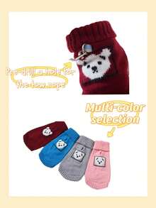 1pc Pet Knitted Sweater With Bear Pattern, Suitable For Small To Medium Dogs And Cats, With Leash Hole, Autumn/Winter - Multicolor - View 4