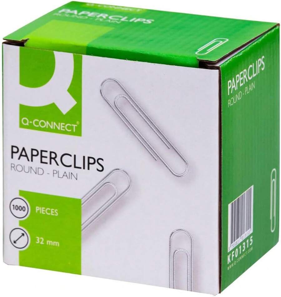 Q-Connect Paperclips Plain 32mm (Pack Of 1000) - Single - View 1
