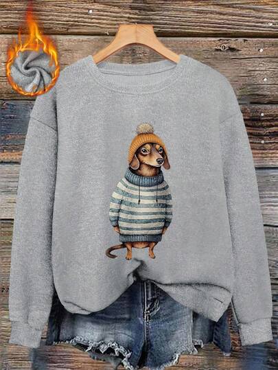 Imprimé chiot, Imprimé chien, sweat-shirt à capuche élégant de mode décontractée pour femmes, Exquis pour fête, Famille confortable, Port quotidien décontracté, Noël, Vêtements de Noël, Vêtements de Noël pour femmes, Cadeaux de Noël, Cadeaux pour mère, Lavage en machine, Tissu doux et confortable, Sous-vêtements chauds, Cadeaux d'Action de grâce, Cadeaux d'Halloween, Tenues d'automne pour femmes, Vêtements chauds, Vêtements pour temps froid, Hauts de sortie, Hauts à motifs