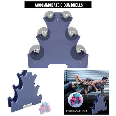 3 Tier Dumbbell Rack Stand, Compact Weight Dumbbell Holder Home Gym Organization Weights Not IncludedBlue