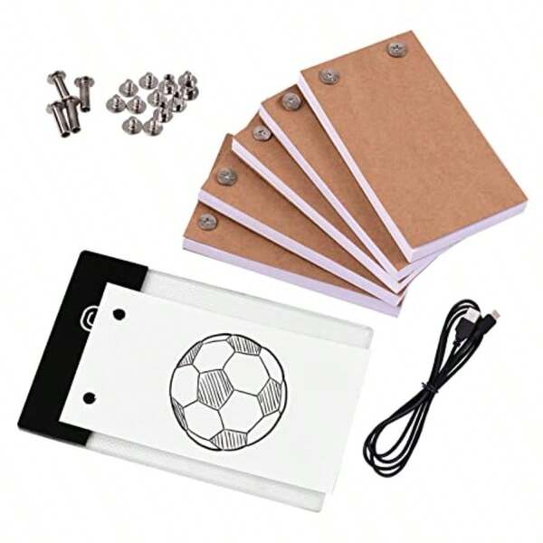 Flip Book Kit With Light Pad LED Light Box Tablet 300 Sheets Drawing Paper Flipbook With Binding Screws For Drawing Tracing Animation Sketching Cartoon Creation Flipbook Kit