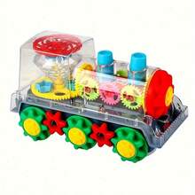 Tecforood Interactive Transparent Train Toy With Lights, Music, And 360° Automatic Rotation, Battery-Powered Locomotive (Batteries Not Included), Durable ABS Plastic Construction With Colorful LED Effects, Fun Electric Train For Kids And Toddlers, Educational Musical Toy For Early Development, Ideal For Indoor Play, Parent-Child Interaction, Birthday Gifts, Halloween Party Favors, Christmas Holiday Presents, And Festive Family Entertainment - Multicolor - View 7