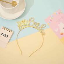 شريط رأس بشكل زهرة من سبيكة الزنك لامع للحفلات