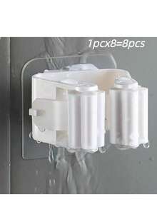 1/2/4/6/8pcs, Mop Holder, Mop Hook, Mop Clip, Wall Mounted Mop And Broom Storage Clip, Mop Hanging Rack, Multifunctional Tools Storage Clip For Bathroom Kitchen Garden, Cleaning Accessories, Household Gadgets No-Drill