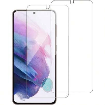 2 paquetes para Samsung Galaxy S21 5G/SMg991u Protector de pantalla de vidrio templado con bordes microcurvados, compatible con carcasa, sin burbujas, HD claro, fácil instalación