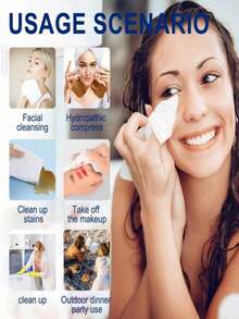 CLOUDROL 1 Box 25*30cm Disposable Thicker Facial Cleansing Wipes, 50 Sheets/Box, Cleanse Skin