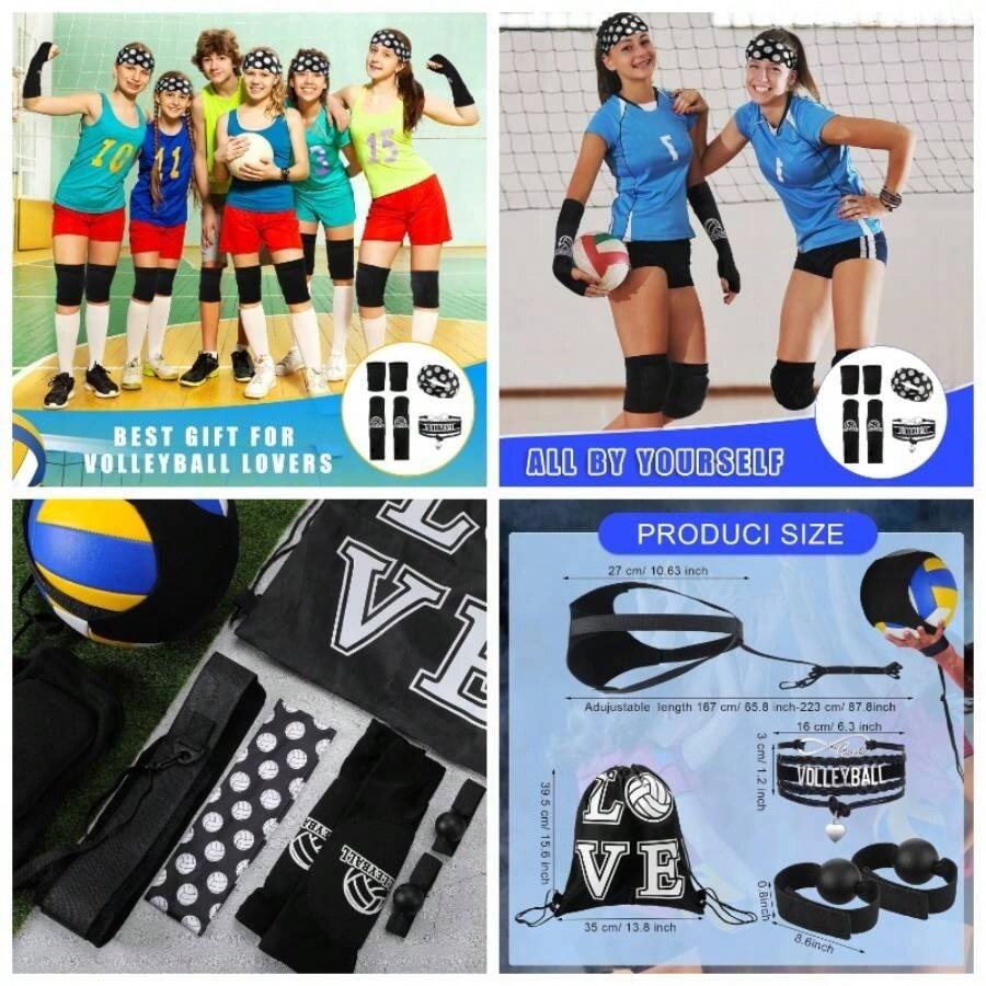 Pcs Volleyball Training Equipment Aid Volleyball Serving Trainer Kit Gifts Beginners - Black + Boys - View 1