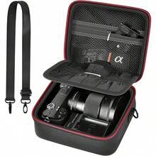 Camera Case For Alpha ZV-E10 Alpha A6400/ A6700/ A6100/ A6000/ A6600/ A6500 Mirrorless Digital Camera, Hard Travel Bag With A Shoulder Strap For Lens & Accessories (Box Only) - màu đen - Xem 1