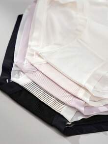 5件装特价热销女士内裤，精细罗纹设计，日式甜美舒适亲肤字母印花，简约内衣套装，中腰，温柔百搭的黑白紫粉条纹比基尼内裤，婚纱内衣