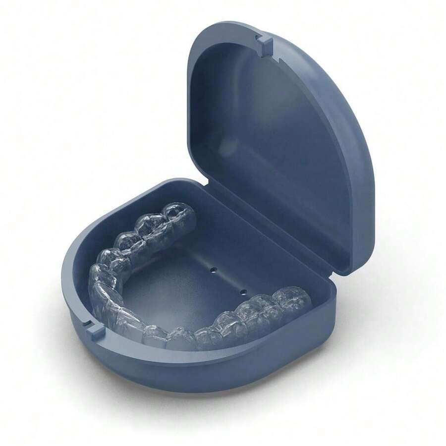 1 Piece Blue Clear Plastic Retainer Case Storage Box Portable Smell Proof Durable Organizer For Home Travel Gym Daily Essentials - 藍色 - 查看 1