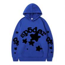 SPSDER Letter Hoodie Couple Spider Web Sweatshirt Top Sweatshirt - 14 - Xem 11