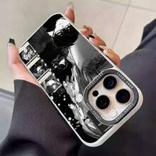 1 pieza Funda de teléfono con diseño de alienígena de Ivan Till, con carcasa de color plateado con efecto láser IMD para iPhone 17, 16, 15, 14, 13, 12, 11, Air, Pro, Max, Plus - z4 - Ver 8