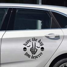 1pc Cool Multi-Color Skeleton Hand Car Window Sticker, With A Visually Striking Skeleton Hand Design As The Core, Breaking The Monotony Of Traditional Car Stickers, While Also Showcasing A Unique Aesthetic Attitude. It Also Has Practical Advantages Such As Waterproof, Weatherproof, And Easy Installation, Allowing Your Car To Stand Out Effortlessly In Traffic. - Multicolor - View 6