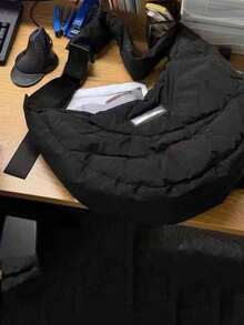 韩版休闲羽毛云朵斜挎包，女士通勤、户外活动、日常购物皆宜，轻便百搭，大容量单肩包 - 黑色 - 查看 4