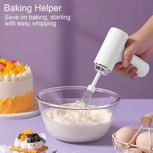 Multi-Functional Wireless Handheld Electric Mixer, Electric Egg Beater, Milk Frother, Home Baking Cake Cream Mixer, 2 Blender Heads, 3 Speed Settings, Powerful Power Easy To Clean,Stainless Steel Mixer, Kitchen Appliances Tools - Multicolor - View 8