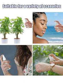 4个创意塑料香水喷雾瓶，简约透明便携旅行香水喷雾器，无酒精细雾小喷雾瓶（100毫升/50毫升/30毫升/20毫升/5毫升） - 彩色 - 查看 4