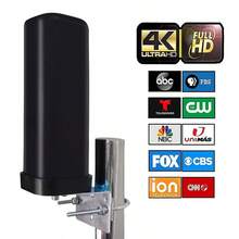 Smart TV Antenna, Equipped With Installation Accessories, Portable High-Definition Antenna Amplifier, Enhances Local Channel Signal, Supports 4K And 1080p VHF And UHF, Suitable For All TVs. - Black - View 2