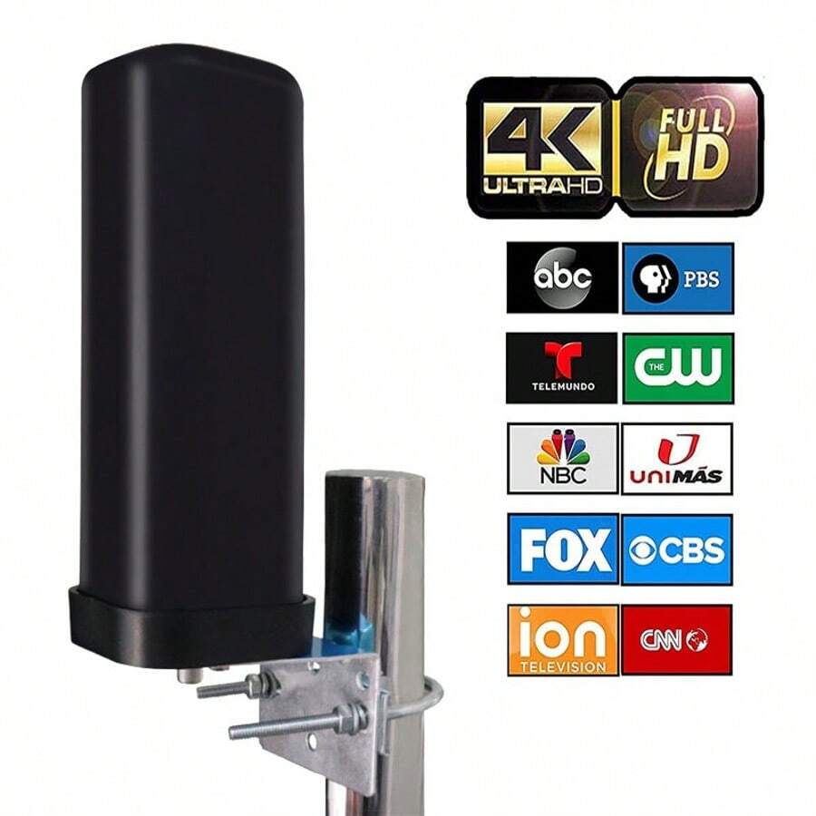 Smart TV Antenna, Equipped With Installation Accessories, Portable High-Definition Antenna Amplifier, Enhances Local Channel Signal, Supports 4K And 1080p VHF And UHF, Suitable For All TVs.