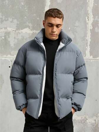 Herren Outdoor Sport Jacke, thermisch gefütterte dicke, modische Windjacke für Herbst/Winter