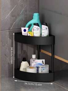 Multifunctional Triangular Bathroom Storage Rack - Space Saving, Carrying Case, Easy To Move, Suitable For Cosmetics And Toiletries, Durable Plastic, Easy To Assemble, Space-Saving Design, Suitable For Indoor Use, Bathroom Organization And Storage, Utility Rack, Compact Corner Storage Cart, No Electricity Required,