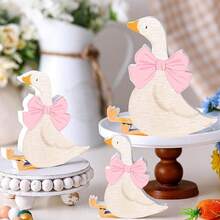 3 món đồ trang trí bàn tiệc bằng gỗ hình ngỗng ngốc nghếch, quà tặng, tiệc mừng em bé, trang trí phòng trẻ em - Nhiều màu - Xem 2