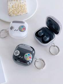 Creative Pattern Protective Case Compatible With Samsung Galaxy Buds Live/Buds Pro/Buds 2 Wireless Bluetooth Earphones, Leopard Print Shockproof Full Cover Anti-Lost Earphone Case - Multicolor - View 3