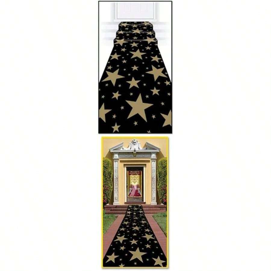 Beistle 57653 Star Runner, 24-Inch by 0-Feet, Black/Gold(1 Estrella dorada) - Multicolor - Ver 1
