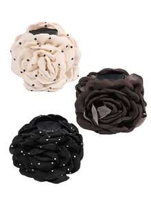1/2pcs Fashionable Sweet Polka Dot 3D Floral Hair Claw Clips, Gentle Elegant Bun Holder, Large Hair Claw For Ponytail, Elegant Accessory For Going Out, Dates, Parties, Holidays, Ideal Gift For Valentine's Day, Thanksgiving Birthday Winter Hair Clutch Elegant Hair Clips Women Hair Accessories Flower Hair Clip Summer Beach Vacay,Travel - Multicolor - View 20