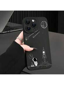Fundas para Teléfono con Estampado de Astronauta y Cohete Creativo - Protección Premium con Estilo a la Moda - Perfectamente Compatible con  16, 15, 14, 13, 12, 11, XS, XR, X, 7, 8 Plus Pro Max Mini SE - Multicolor - Ver 1