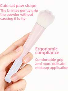 1pc Cat Paw Design Makeup Brush, Soft Nylon Bristles, Suitable For Foundation, Blush, Highlighter And Sensitive Skin, High Quality Travel Makeup Brush, Cosmetic Tool, Fluffy Makeup Brush, Foundation Application, Blush Blending, Fluffy Brush, Professional Design, Soft Bristles, Smooth Application,Foundation Brush,Concealer Brush,Blush Brush,Contour Brush,Blush Brush,Bronzer Brush,Powder Brush,Foundation Brush,Blush Brush
