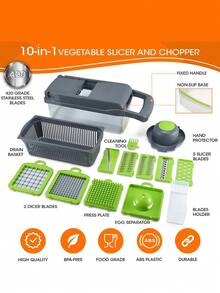 Multi-Functional Vegetable Slicer/Dicer With Container, Kitchen Vegetable Slicer And Dicer For Salad, Potato, Carrot, Etc. Essential Kitchen Tool/Kitchen Gadget Set With Container - Multicolor - View 5