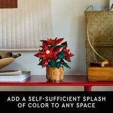 LEGO Icons Poinsettia Building Sets For Adults - Artificial Flowers For Decoration - Christmas Flowers For Table Centerpiece - 10370