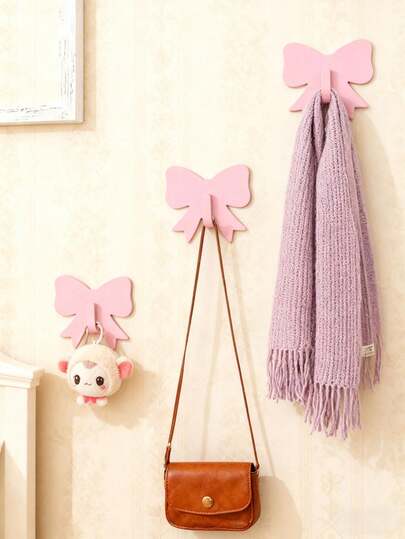 5pcs/10pcs/Pack No Drill Seamless Adhesive Butterfly Shaped Wall Hooks, Nursery Wall Storage, Suitable For Living Room And Bedroom Wall Organization