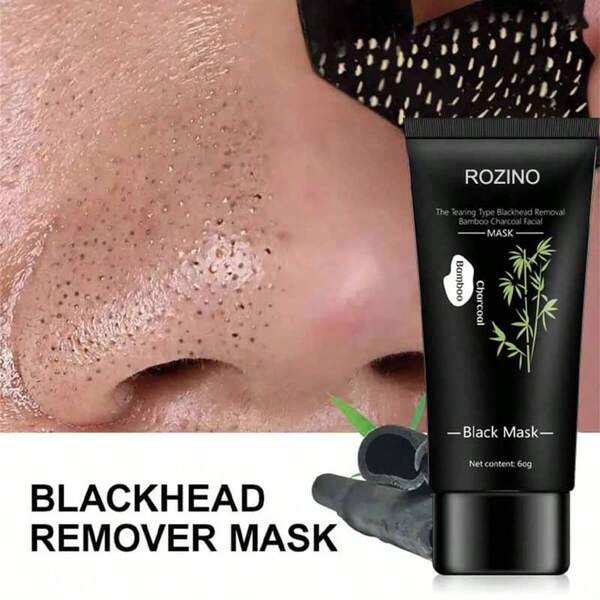 قناع قشر الرؤوس السوداء 60 جرام للتخلص من الرؤوس السوداء ، ينظف الوجه بعمق ويعالج الأنف الفعال ، وهو خالٍ من الألم وسريع التأثير ، يجعل البشرة ناعمة وجميلة