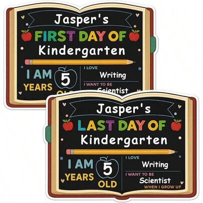 First Day Last Day Of School Board Double Sided Back To Schools Sign Board Boho First Days Last Day Schools Sign Reusable Book Shaped Chalkboard Sign/ Kindergarten Pre - K
