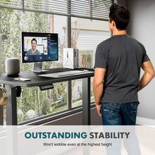 Sweetcrispy Electric Standing Desk, Height Adjustable Sit Stand Up Desk, Computer Workstation Rising Home Office Gaming Table With Memory Preset Splice Board - 黑色 - 查看 7