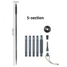 5-7 Sections Multifunctional Outdoor Hiking Trekking Pole With Compass, Comes With Storage Bag, Suitable For Camping, Hiking, Outdoor Adventure - Multicolor - View 12