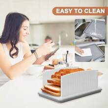 Bread Slicers For Homemade Bread Foldable Bread Slicer With Crumb Catcher Tray Bread Slicing Guide Adjustable Width Suitability For Toast Bagels Cakes