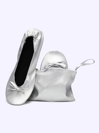 Women's Ballet Shoes, Simple Elastic Band Flat Shoes, Casual Soft And Comfortable Flat Shoes, Dance Shoes, Women's Portable Foldable Ballet Flat Shoes, Roll-Up Travel Slippers